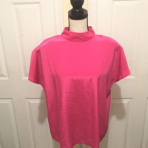Justine Todd Pink Short Sleeve Blouse Shoulder Pad